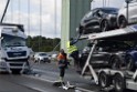 Schwerer LKW VU PKlemm A 4 Rich Olpe auf der Rodenkirchener Bruecke P225